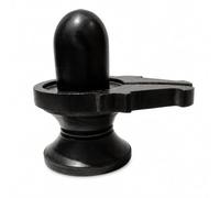 athizay Stone Shivling Statue Made up of Gorara Stone Handcrafted Shiva Lingam Available in Black and Grey in Different Sizes (11.2 cm Black Polish)