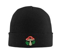 Athjunss Rose Embroidered Beanie Cap Soft Knit Hat for Women Men Chemo Sleep, Mushroom, One size