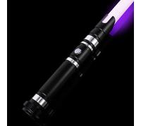 AthlChamp Heavy Dueling Lightsaber for Adults, Dueling Light Saber with Heavy Duty Metal Hilt & Thick Blade & 16 Sound Effects & 12 RGB Colors - Black