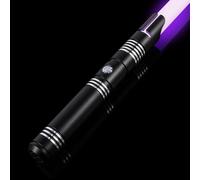 AthlChamp Heavy Dueling Lightsaber for Adults, Dueling Light Saber with Heavy Duty Metal Hilt & Thick Blade & 16 Sound Effects & 12 RGB Colors, Helmet Design - Black
