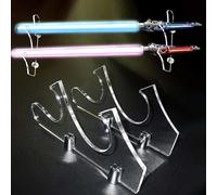 AthlChamp Lightsaber Holder Wall Mount, Lightsaber Stand Wall Display, Acrylic Lightsaber Stand Wall Display, Suitable for Sword and Lightsaber Display (Transparent)