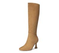 Athlefit Kitten Heel Knee High Boots for Women Square Toe Fall Tall Boots | Side Zipper, PU, Suede, 2.8 Inch, Fall Fashion, Soft Padding Insoles, Nonslip Sole, All-Day Comfort, Office Dress, Sexy Lady