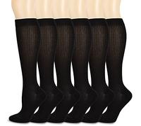 Athlemo Compression Socks for Women & Men Circulation 6 Pairs 8-15mmHg Support Stockings for Athletic,Running,Nurse,Flight Travel 9-11 BLK