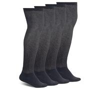 Athlemo Non-Binding Over the Knee Diabetic Socks for Men, 4 Pairs Circulatory Socks with Cushion Sole, Black, 9-11
