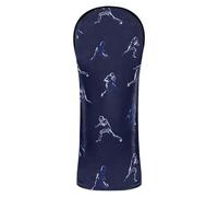 Athlete Dark Blue Head Covers for Golf Clubs Premium Leather Headcovers with Interchangeable No. Tags for Driver/Fairway Wood/Hybrid