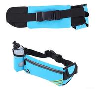 Athlete Friendly Adjustable Fanny Pack Complete with 10oz Squeeze Water Bottle Pairing (Blue)