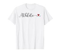 Athlete Heart Cute Handwritten Typography Gift Value Graphic T-Shirt