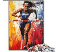 Athlete Sprinting Adult Jigsaw Puzzles 1000 Pieces, Educational Stress Relief Toy for Is Ideal As A Gift for The Whole Family (26x38cm)