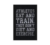 Athletes Eat And Train Motivational Poster Print Modern Fitness Exercise Quote Wall Art for Gym Home Studio Office Decor 12x18inch(30x45cm)