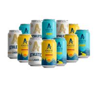 Athletic Brewing Alcohol-Free Mixed Case - 12 Pack | Upside Dawn Golden Ale, Run Wild IPA & Lager | 330ml Cans | Premium AF Craft Beer Selection (0.5% ABV)