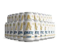 Athletic Brewing Co Lite Lager 24 x 355ml Can | 0.5% ABV | Non-Alcoholic Light Beer | 25 Calories | Low Carb Craft Lager