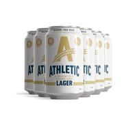 Athletic Brewing Co Lite Lager 6 x 355ml Can | 0.5% ABV | Non-Alcoholic Light Beer | 25 Calories | Low Carb Craft Lager