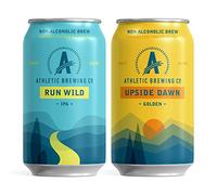 Athletic Brewing Company Non-Alcoholic Beer - Run Wild and Upside Dawn Mixed Case, Craft NA, Low-Calorie, Award Winning, 355ml Cans, Pack of 24