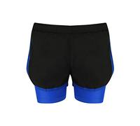 Athletic Sportswear Ladies Shorts 2 in 1 Running Shorts Sports Performance Fitness Gym Cycling Bottoms (10, Black/Blue)
