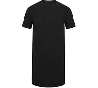 Athletic Sportswear Mens Longline T-Shirts Short Sleeve Cotton Plain Long Designer Tee Tops Size S M L XL 2XL 3XL 4XL (Black, 5XL)
