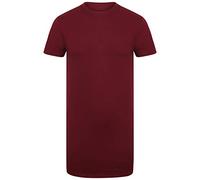 Athletic Sportswear Mens Longline T-Shirts Short Sleeve Cotton Plain Long Designer Tee Tops Size S M L XL 2XL 3XL 4XL (Burgundy, 5XL)