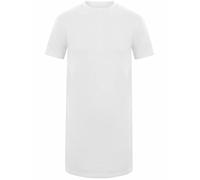 Athletic Sportswear Mens Longline T-Shirts Short Sleeve Cotton Plain Long Designer Tee Tops Size S M L XL 2XL 3XL 4XL 5XL (White, XXL)