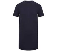 Athletic Sportswear Mens Longline T-Shirts Short Sleeve Cotton Plain Long Designer Tee Tops Size S M L XL 2XL 3XL 4XL (Navy, 5XL)