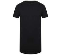 Athletic Sportswear T-Shirt Longline Homme - Coton Extensible - Manches Courtes - Coupe Longue Pour Hommes Grands - Tailles S à 5XL (UK, Alpha, 4XL, Regular, Tall, Black)