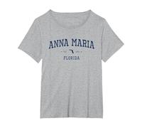 Athletic Vibes from Anna Maria, FL T-Shirt, Women's Plus, Heather Grey, 4X