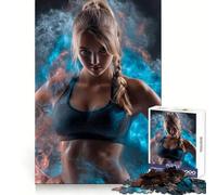 Athletic Woman Surrounded by Energy Adult Jigsaw Puzzles1000 Pieces Mind Exercise Cozy Relaxation Exact Cut (38x52cm)