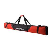 Athletico Mogul Padded Ski Bag - Fully Padded Single Ski Travel Bag (Red, 185cm)