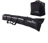 Athletico Padded Ski Bag Combo - Ski Bag & Separate Ski Boot Bag - Store & Transport Skis Up to 200 CM and Boots Up To Size 13 - Padded to Protect All Your Ski Gear and Equipment for Travel (Black)