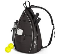 Athletico Sling Bag - Crossbody Backpack for Pickleball, Tennis, Racketball, and Travel for Men and Women (Black)