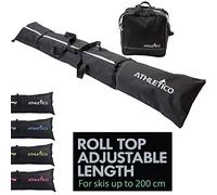 Athletico Two-Piece Ski and Boot Bag Combo | Store & Transport Skis Up to 200 CM and Boots Up To Size 13 | Includes 1 Ski Bag & 1 Ski Boot Bag (Black)