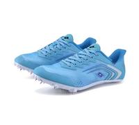 Athletics Competition Running Shoes with Studs for Durable Spikes Trainers for Physical Education Non-Slip Racing Shoes with Grippy Sole for Quick Sprints on Lawn Track Surface, blue, 11.5-12 Jahre