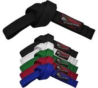 Athletics Gear AG Martial Arts Karate Belt, 100% Cotton with Multiple Stitching Belts for BJJ, Judo, Taekwondo and Karate (Black, 220cm)