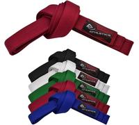 Athletics Gear AG Martial Arts Karate Belt, 100% Cotton with Multiple Stitching Belts for BJJ, Judo, Taekwondo and Karate (Red, 220cm)