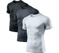ATHLIO 1 or 3 Pack Men's Cool Dry Short Sleeve Compression Shirts, Sports Baselayer T-Shirts Tops, Athletic Workout Shirt
