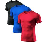 ATHLIO Men's Cool Dry Short Sleeve Compression Shirts, Sports Baselayer T-Shirts Tops, Athletic Workout Shirt