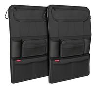 ATHLON TOOLS 2 x Car Seat Organiser with Integrated Tablet Holder - Reinforced Back - with Extra Pencil Case - for Business and Children - Designed in Hamburg (Black/Set of 2)