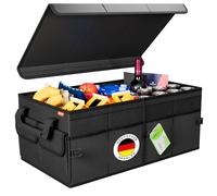 ATHLON TOOLS XXL Car Boot Organiser - Foldable Car Boot Bag - Non-Slip Reinforced Sturdy with Lid - Ideal for Camping and Everyday Use
