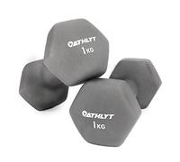 Athlyt Neoprene Dip Dumbbell Set, 2 x 1kg, Grey