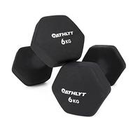 Athlyt Neoprene Dip Dumbbell Set, 2 x 6kg, Black