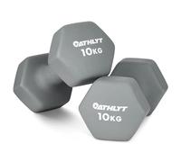 Athlyt Neoprene Dumbbell Set, 2 x 10kg, Grey