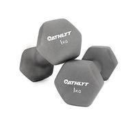 Athlyt Neoprene Dumbbell Set, 2 x 1kg, Grey