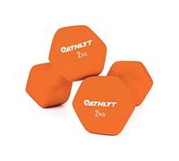 Athlyt Neoprene Dumbbell Set, 2 x 2kg, Orange