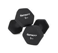 Athlyt Neoprene Dumbbell Set, 2 x 6kg, Black