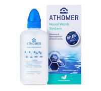 Athomer Nasal Wash Sinus Rinse Kit with Sea Salt Sachets x10- Saline Nasal Irrigation System for Nasal Cleansing, Sinus Care, Allergy and Dust Relief for Adults and Children (250ml)