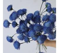 AtHomeYuyue 18.5" Artificial Echinops Flowers 5pcs Blue Fake Thistle Flowers for Vase Bouquets Home Office Wedding Decor.