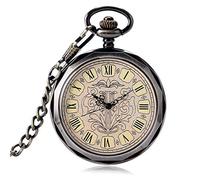 AthuAh Vintage Watch, Classic Smooth Vintage Pocket Watch Mens Womens Watch with Chain Christmas Graduation Birthday Gifts Fathers Day