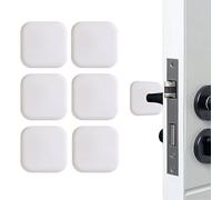 Athyior 6pcs 4cm Door Knob Stoppers - Soft Rubber Door Handle Stopper Wall Shield Self Adhesive Furniture Protector Door Bumpers for Door, Wall, Desk, Toilet Bowl(Square, White)