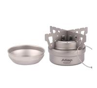 ATiAP Alcohol Stove, Titanium Portable Camping Backpacking Hiking Stove with Cross Stand Carry Bag(with fire Cover)