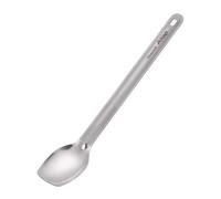 ATiAP Titanium Long Handle Spoon with Polished Flat Bowl, 22.5cm/8.85" Ultralight 18g Camping Spoon, Durable Backpacking Cutlery for Hiking, Bushcraft & Dehydrated Food Pouches