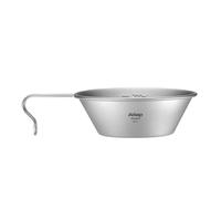 ATiAP Titanium Sierra Cup, 260ml Ultralight Camping Bowl with Ergonomic Handle & Measuring Scale, 45g Featherlight Titanium Cookware for Backpacking, Wild Camping, Hiking & Bushcraft