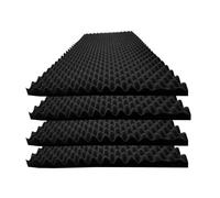 Aticonas 4 Pack Acoustic Panels, 48''X24''X2'' Egg Crate Foam Soundproof Wall Panels, Sound Proof Foam Panels for Walls and Ceiling, High Density Fireproof Studio Noise Cancelling Foam Panels, Black